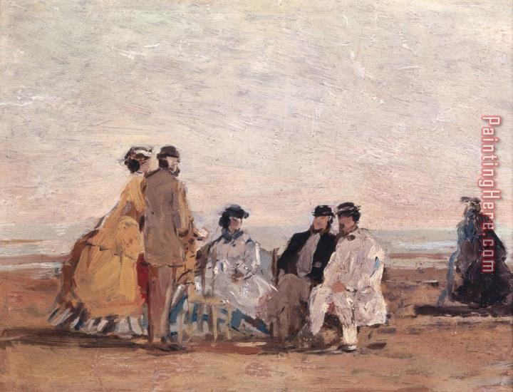 Eugene Louis Boudin On the Beach at Trouville